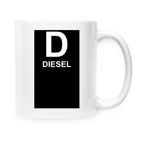 Hrnek malý bílý s potiskem Čerpám Diesel